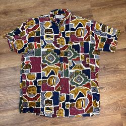 Vintage Natural Issue By Feldini Men’s XL Casual Button Up Shirt 90s