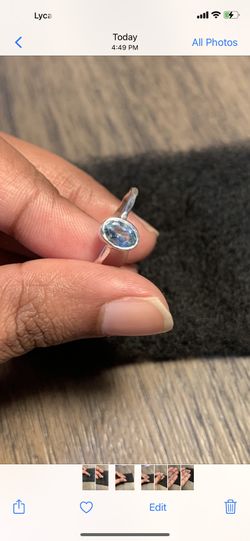 Blue Topaz Oval 925 Sterling Silver Ring Size 9