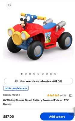 6V Mickey Mouse Battery Powered Ride
