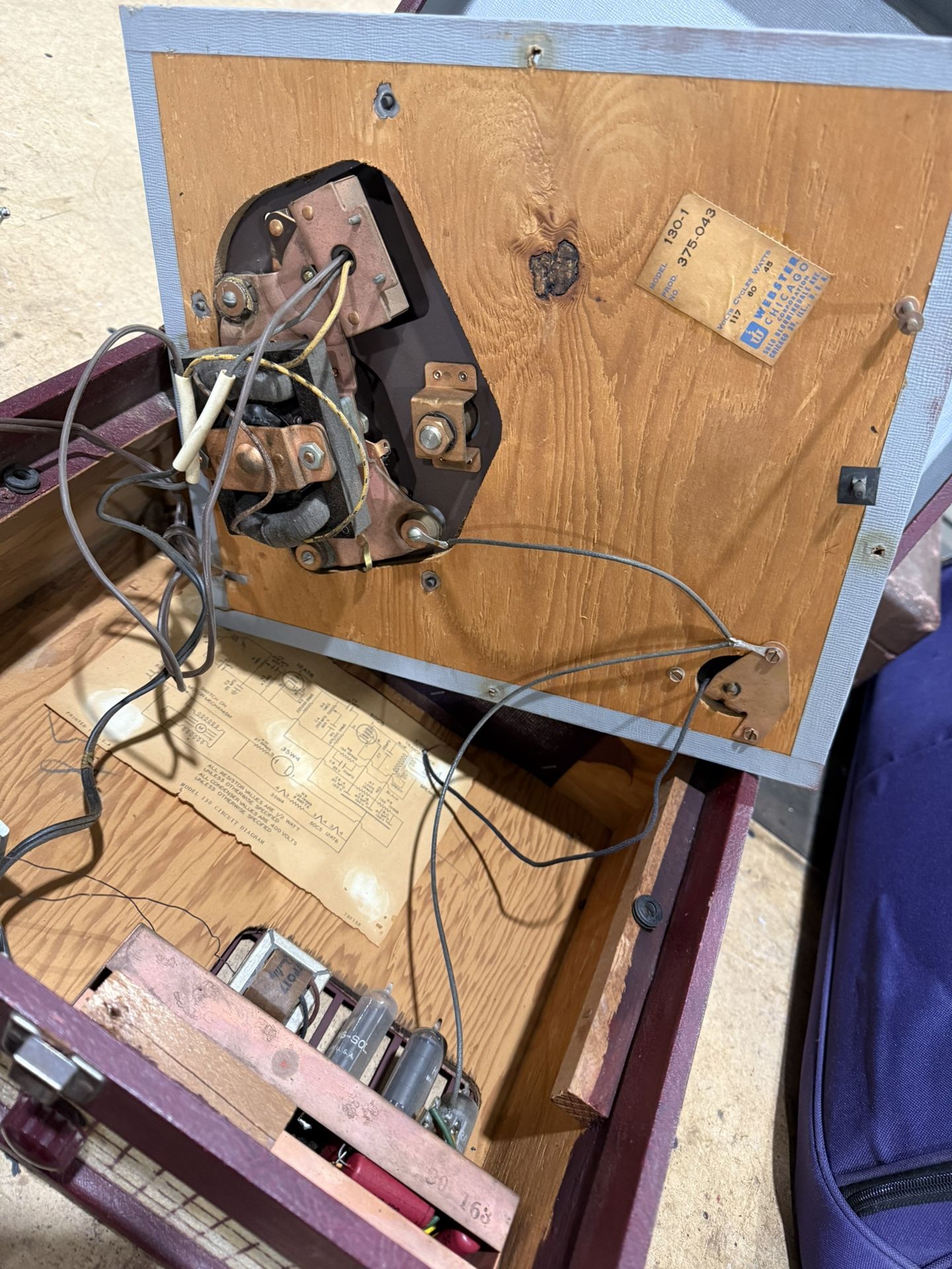 Webster Chicago Record Player 1940s,50s Powers Up Vintage