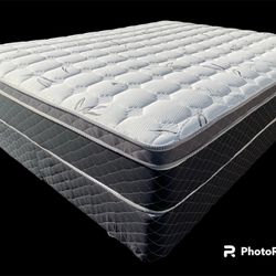 Queen Bamboo Orthopedic Pillow Top Mattress And Boxspring!