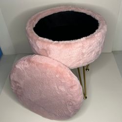 Pink Foot Stool Ottoman