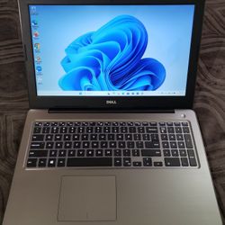 15.6" Intel Core i5 7th Generation Dell Laptop, 256GB SSD, 8GB RAM, HDMI, Backlit Keyboard, Inbuilt Bluetooth, DVD And a WebCam. Windows 11 Installed.
