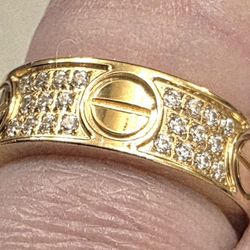 Screw With Zircon Stones Ring