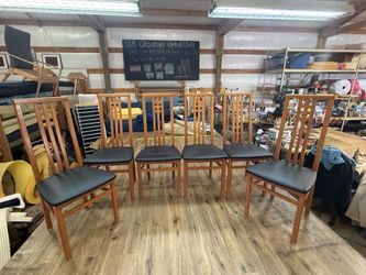 Set Of 6 MCM High Back Dining Chairs
