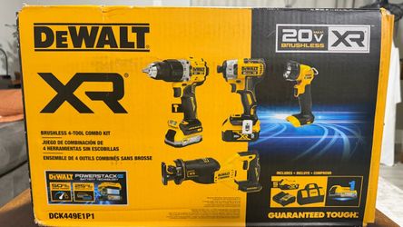 DEWALT 20V XR Brushless 4-Tool Combo Kit DCK449E1P1