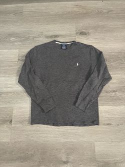 Vintage Polo Ralph Lauren Men’s Dark Gray Thermal Longsleeve Shirt