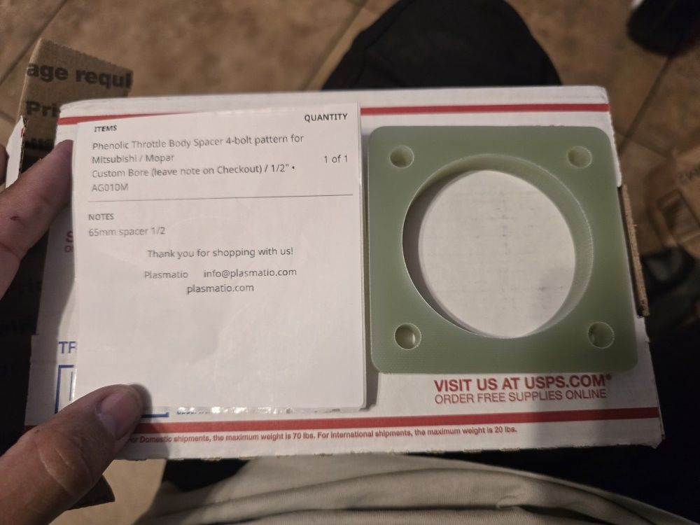 65mm Phelonic throttle Body Spacer Mitsubishi/ Mopar