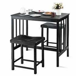 🎁 BRAND N NBC EW 3 PCS Modern Còunter Height Dining Sët Täble And 2 Chäirs Kitchen Bär