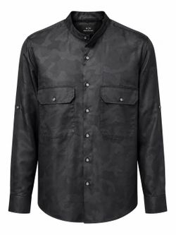 Armani Exchange A|X Black Camo Button-Up Shirt Men’s XS