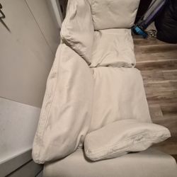   2   188cm  Sectional Couches.  White Leather 