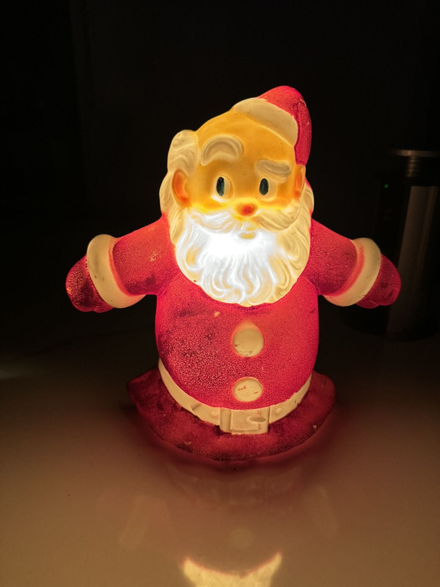 VINTAGE GLO-LITE ILLUMINATED SANTA-GLO TREE TOPPER WALL/MANTLE Window Decor 1950
