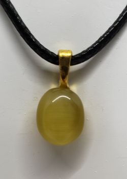 Natural Yellow Moonstone Gold Necklace