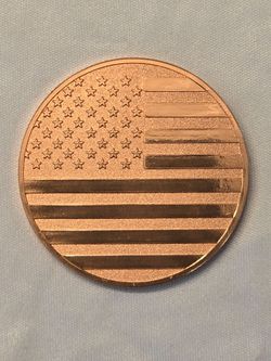 Copper American Flag Round Coin