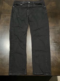 Levi's Premium 502 Regular Taper Black Jeans Mens 34x29 Big E Stretch