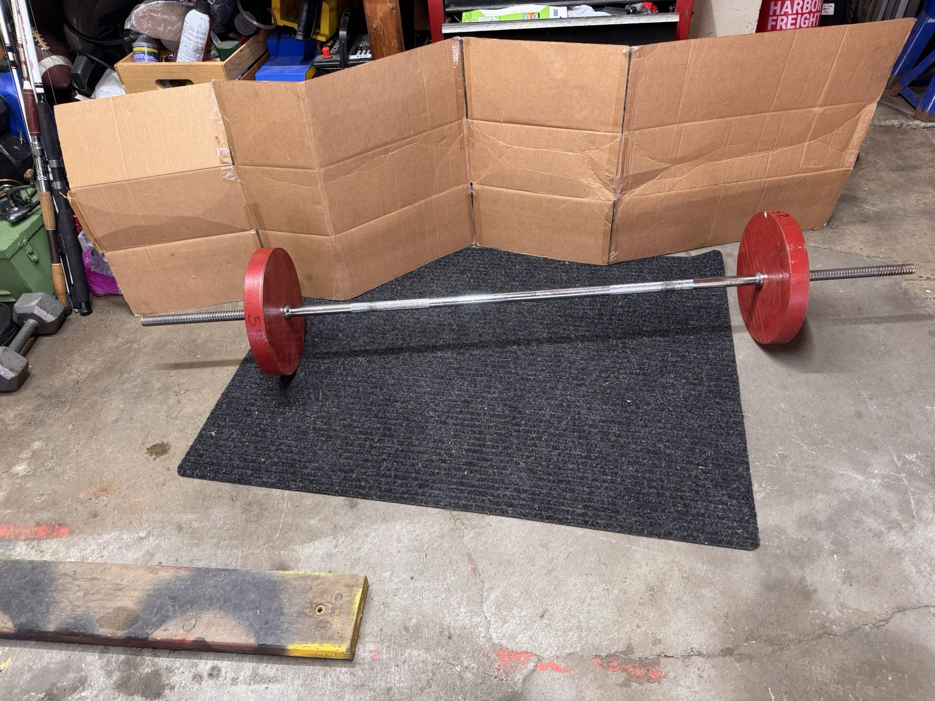 Barbell With 50 Lbs Weight Plates