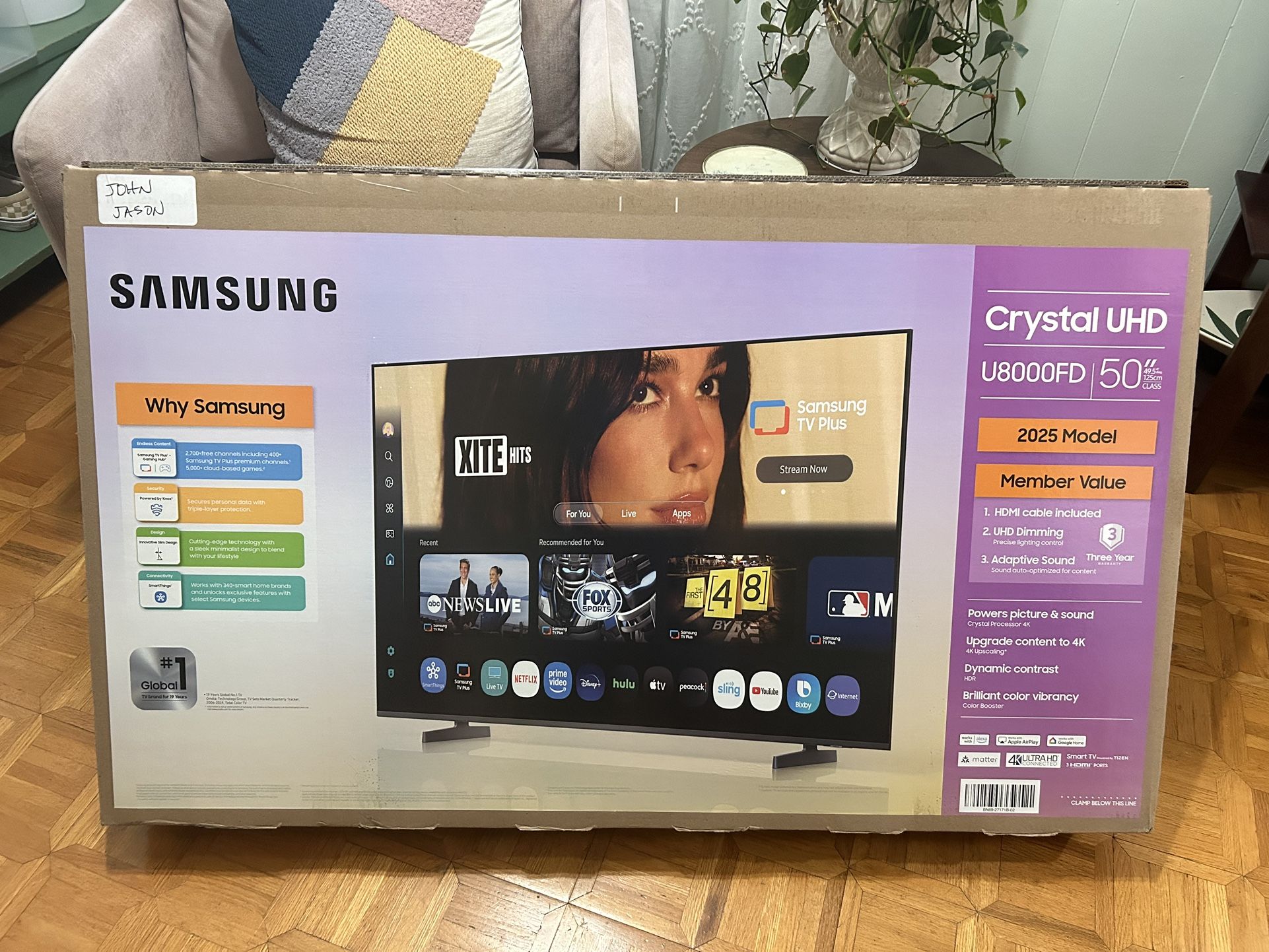 Samsung 50” Crystal UHD TV-new in box