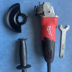 Milwaukee 7 Amp Corded 4-1/2 in. Small Angle Grinder with Sliding Lock-On Switch