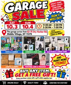 Garage sale 10.3-10.4 big sale，free gift