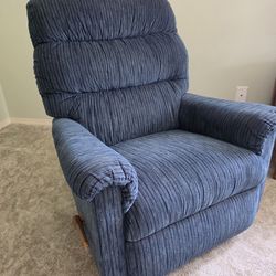Pair of Blue La-Z-Boy Rocker Recliner Lazy Boy Chair Lazyboy Recliners Smaller Scale
