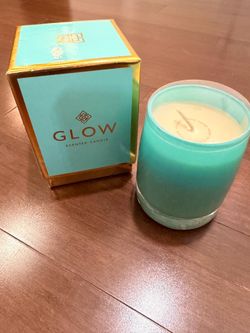 Z Gallerie Glow Scented Aquamarine Candle - Turquoise & Gold Accents