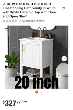 20-Inch Freestanding Bath Vanity with Ceramic Top