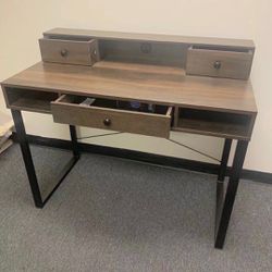 NEW IN BOX 42x21x36.5 Inch Tall Writing Desk Office Computer Vanity Style Table With Drawer Furniture Brown 