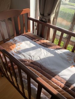 Crib FREE FREE Baby Mini Crib with Mattress & Bedding Set