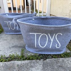 2 Felt Toy Baskets
