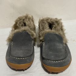Columbia Cozy Omni Heat WOMENS Gray Slip On Lined Slippers Comfort Shoes SIZE 7
