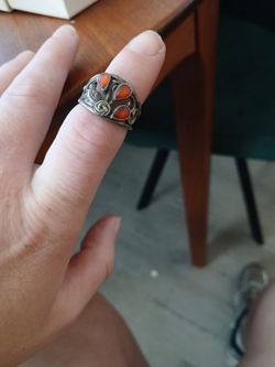 Sterling silver ring with stones