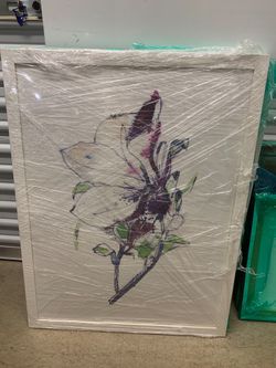 Flower Art Print In White Frame