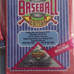 1992 Unopened Baseball Cards Pack's