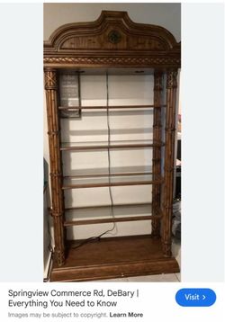 Ornate Wood Etagere Bookcase missing shelves