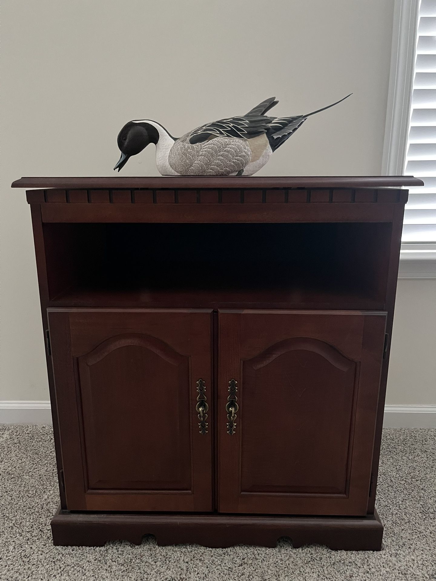 Wood Media Cabinet - TV Stand - with Rotating Top - Cherry Finish