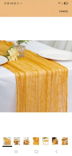 3pack gold cheese cloth table runners. Firm price