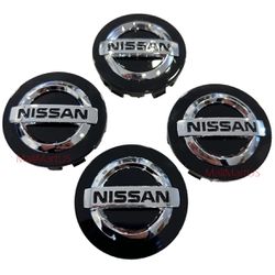 Set of 4 Black Nissan Wheel Center Cap 54mm
