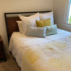 Matching Queen Bed Frame + Nightstand