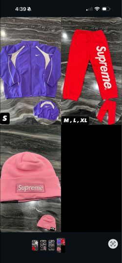 Nike Track Jacket, Supreme Sweatpants & Beanie Bundle