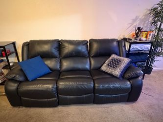 3 seater black reclining  couch