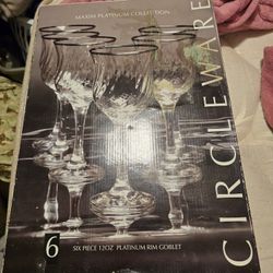 Circle Wear Lead Crystal Wine Glasses 
