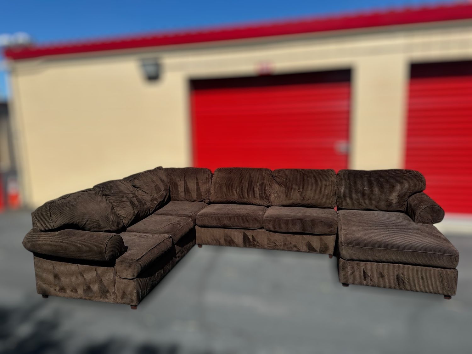 Free Delivery-Brown Ashley 3pc U shape sectional sofa couch