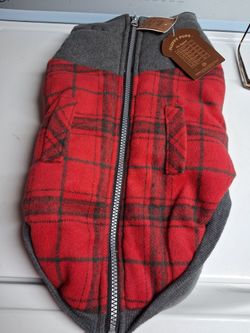 Fluffy Pups Red Plaid Dog Jacket