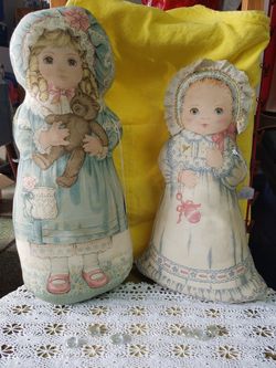 SET OF COLLECTIBLE STUFFED GIRL PILLOWS