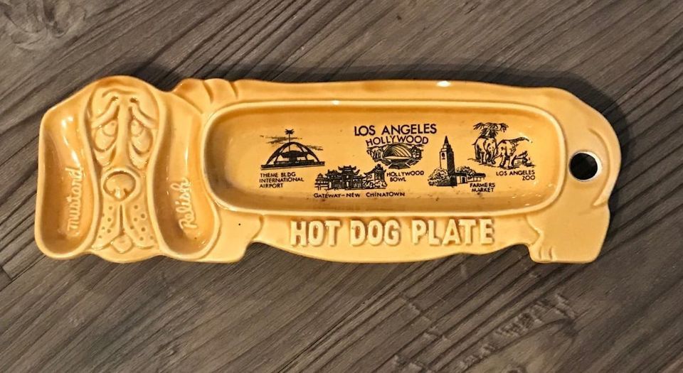 Vintage Los Angeles Hot Dog Plate