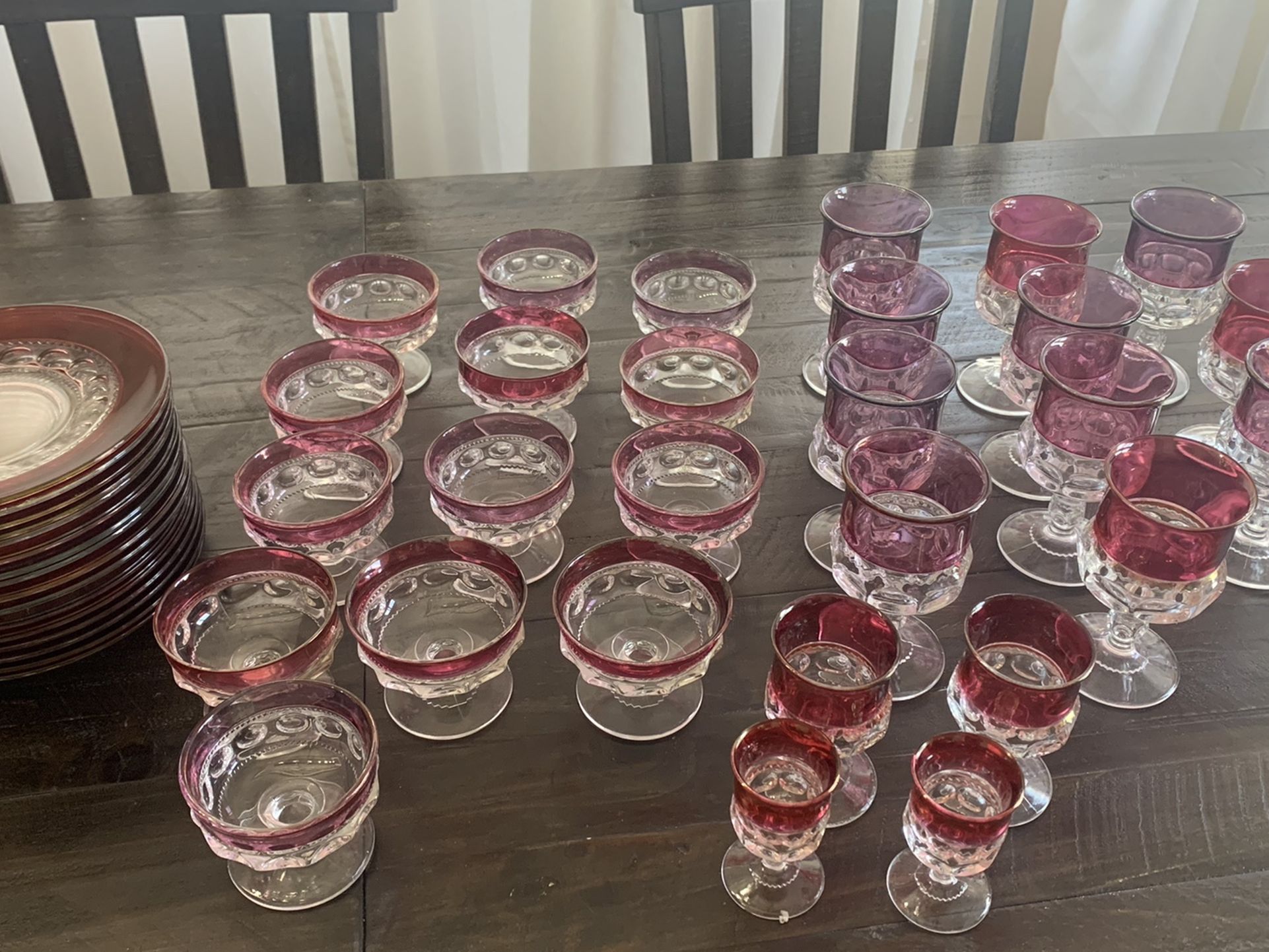 Vintage Kings Crown Glassware Dessert Plates