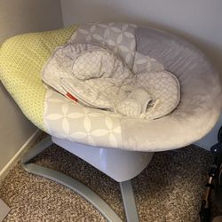 Grey/white/green baby soother
