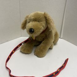 Build a Bear Golden Retriever Red Collar and Leash Plush Stuffed Toy Yellow Lab