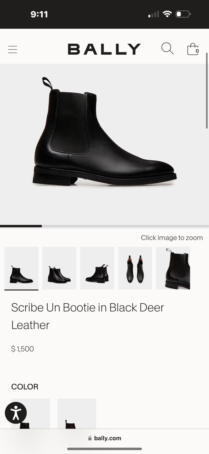 Bally Black Deer Leather Men’s Dress Shoes 