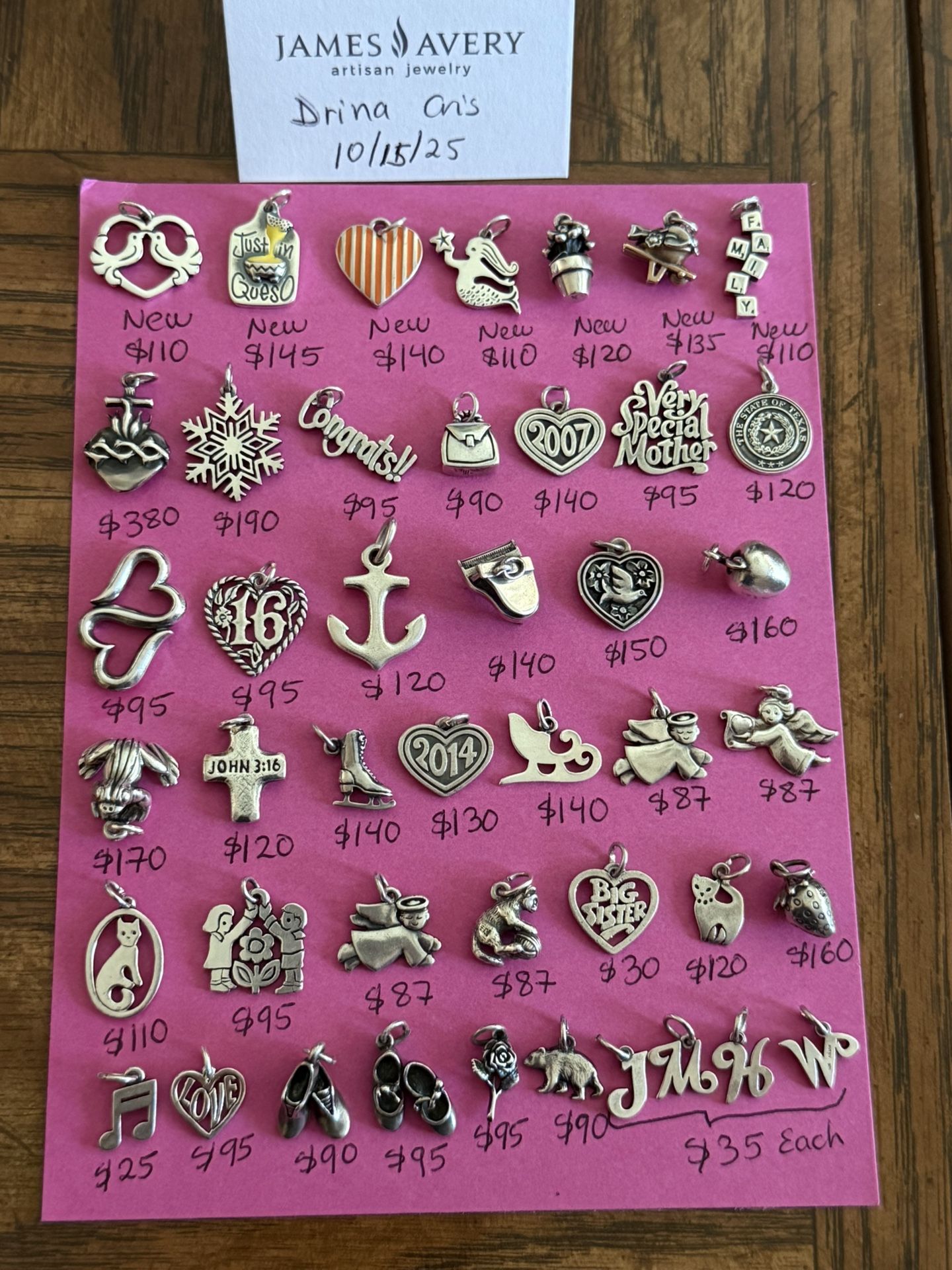 James Avery Charms Price In The Picture